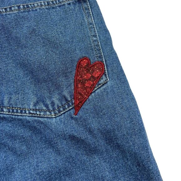 Ladies Vintage Haiks Brand Denim Bib Overalls with American Flag‎ Detail Large - Picture 2 of 15